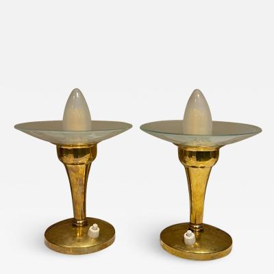 Gio Ponti 1950s Fabulous Italian Brass Table Lamps Style Gio Ponti Fontana Arte Italy