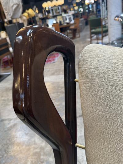 Gio Ponti 1950s Gio Ponti Triennial Armchairs in Dark Wood