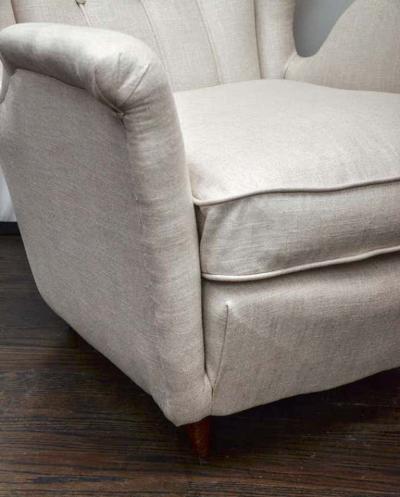 Gio Ponti 1950s Upholstered Club Chairs in Gio Ponti Style