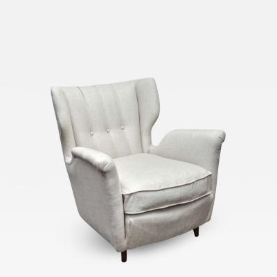 Gio Ponti 1950s Upholstered Club Chairs in Gio Ponti Style