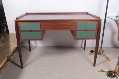 Gio Ponti 1950s mahogany desk attributed to Gio Ponti