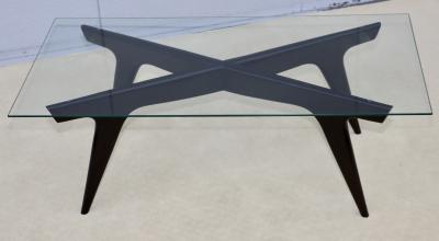 Gio Ponti 1960s Gio Ponti Style Modernist Ebonized Mahogany Italian Coffee Table