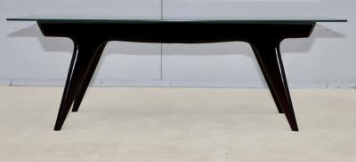 Gio Ponti 1960s Gio Ponti Style Modernist Ebonized Mahogany Italian Coffee Table