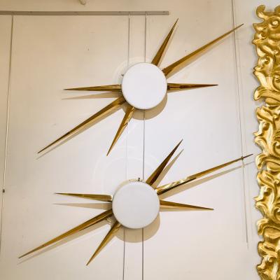 Gio Ponti A Pair of Starburst Sconces in the style of Gio Ponti