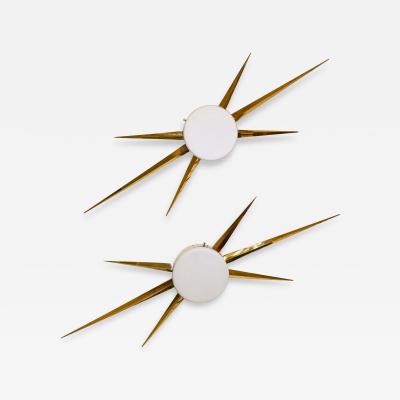 Gio Ponti A Pair of Starburst Sconces in the style of Gio Ponti