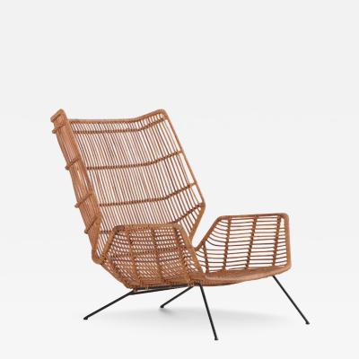 Gio Ponti An Italian rattan lounge chair in the manner of Gio Ponti C 1960 