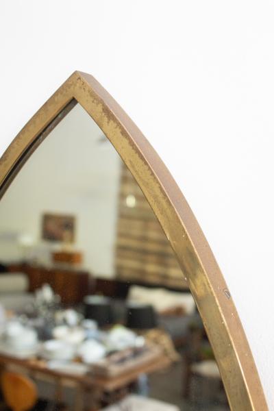 Gio Ponti Brass Cathedral Arch Mirror Italy 1950s