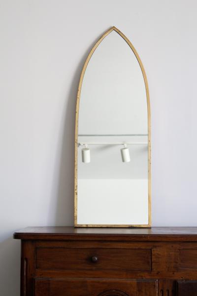 Gio Ponti Brass Cathedral Arch Mirror Italy 1950s