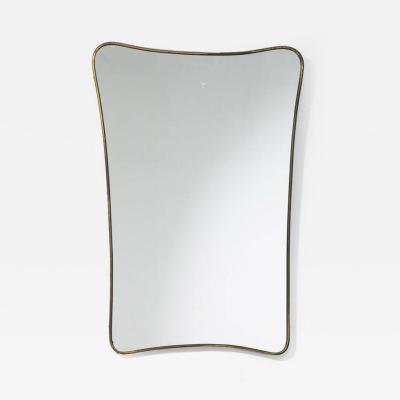 Gio Ponti Brass Framed Modernist Mirror Italy 1950s