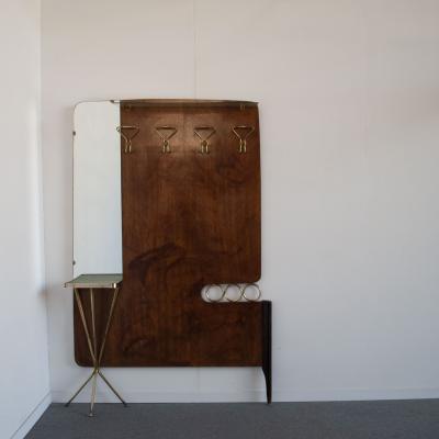 Gio Ponti Coat stand in the style of Gi Ponti 1950s brass and briarwood