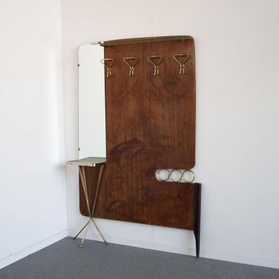 Gio Ponti Coat stand in the style of Gi Ponti 1950s brass and briarwood