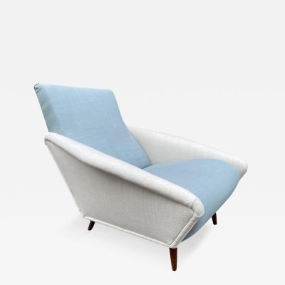Gio Ponti DISTEX UPHOLSTERED AND WALNUT ARMCHAIR MODEL 807 BY GIO PONTI