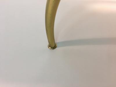 Gio Ponti Fantastic Italian Polished Brass Vanity Stool in the Manner of Gio Ponti