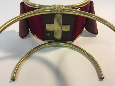 Gio Ponti Fantastic Italian Polished Brass Vanity Stool in the Manner of Gio Ponti