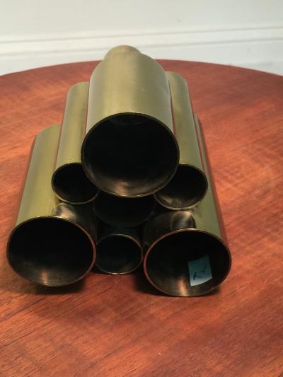 Gio Ponti GIO PONTI STYLE MODERNIST BRASS CANDLESTICK