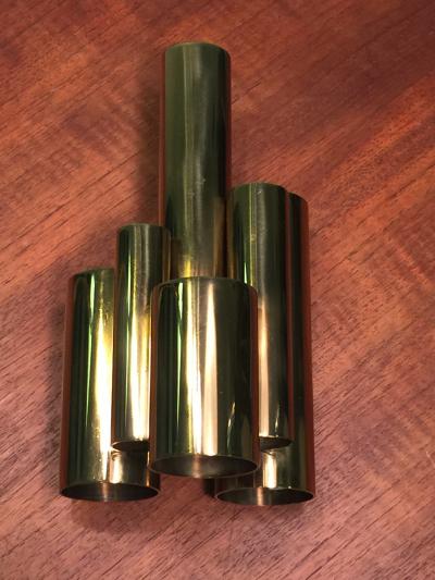 Gio Ponti GIO PONTI STYLE MODERNIST BRASS CANDLESTICK