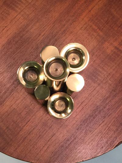 Gio Ponti GIO PONTI STYLE MODERNIST BRASS CANDLESTICK