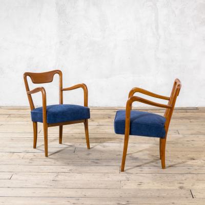 Gio Ponti Gio Ponti 1940s Pair of Wooden Armchairs