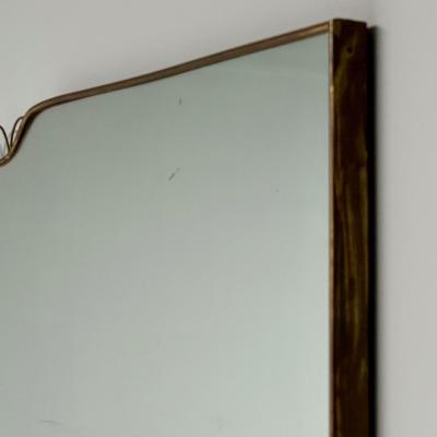 Gio Ponti Gio Ponti Attr Italian Mid Century Modern Monumental Wall Mirror Brass 1950s