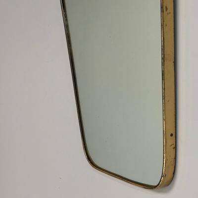 Gio Ponti Gio Ponti Attr Italian Mid Century Modern Wall Mirror Patinated Brass 1950s