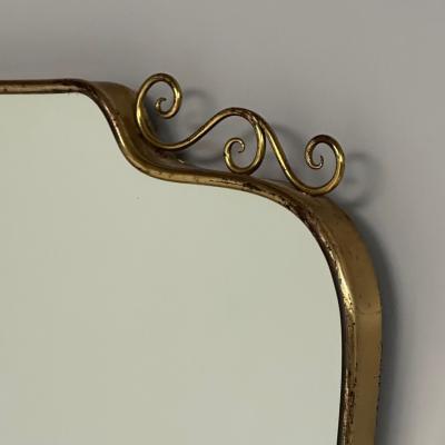 Gio Ponti Gio Ponti Attr Italian Mid Century Modern Wall Mirror Patinated Brass 1950s