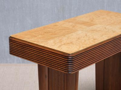 Gio Ponti Gio Ponti Attributed Grissinato Console Table in Walnut and Burl Italy 1930s