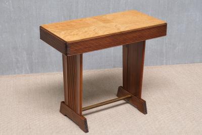 Gio Ponti Gio Ponti Attributed Grissinato Console Table in Walnut and Burl Italy 1930s