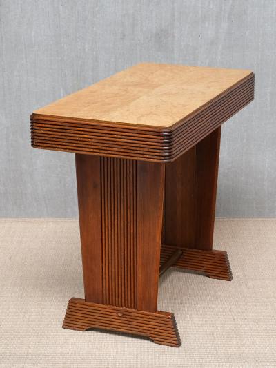 Gio Ponti Gio Ponti Attributed Grissinato Console Table in Walnut and Burl Italy 1930s