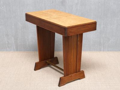 Gio Ponti Gio Ponti Attributed Grissinato Console Table in Walnut and Burl Italy 1930s