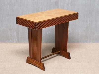 Gio Ponti Gio Ponti Attributed Grissinato Console Table in Walnut and Burl Italy 1930s