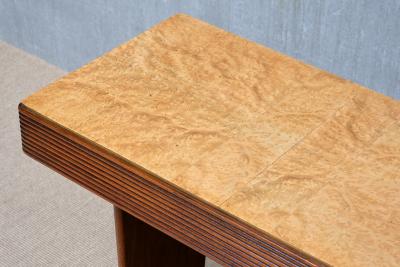 Gio Ponti Gio Ponti Attributed Grissinato Console Table in Walnut and Burl Italy 1930s