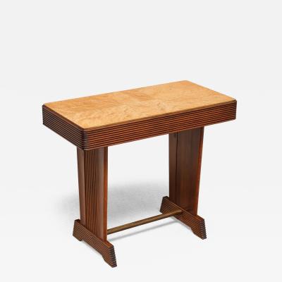 Gio Ponti Gio Ponti Attributed Grissinato Console Table in Walnut and Burl Italy 1930s