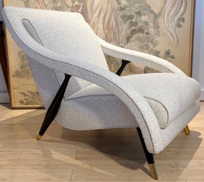 Gio Ponti Gio Ponti Attributed rarest pair of dynamic lounge chairs