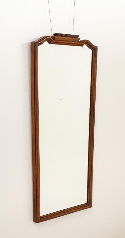 Gio Ponti Gio Ponti Carved Walnut Wall Mirror Italy circa 1930