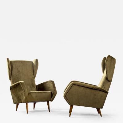 Gio Ponti Gio Ponti Cassina Pair of Armchairs for Hotel Royal in Naples 50s