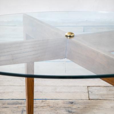 Gio Ponti Gio Ponti Coffee Table for Isa Bergamo in Wood with Round Glass Top