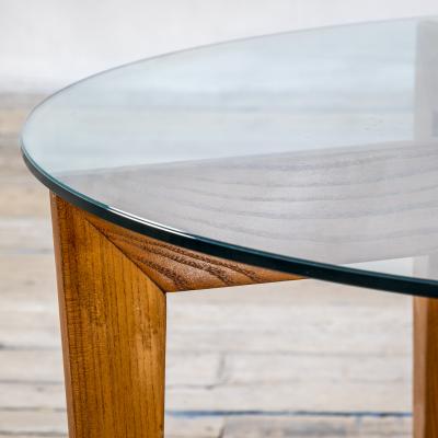 Gio Ponti Gio Ponti Coffee Table for Isa Bergamo in Wood with Round Glass Top