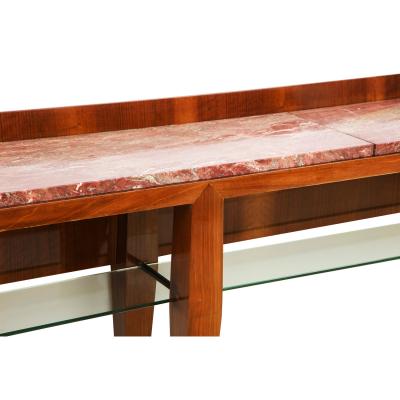 Gio Ponti Gio Ponti Grand Console Table in Cherry with Marble Top ca 1958