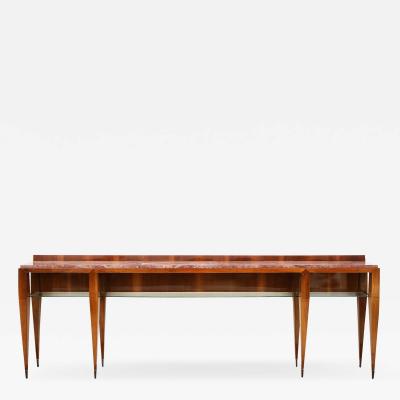 Gio Ponti Gio Ponti Grand Console Table in Cherry with Marble Top ca 1958