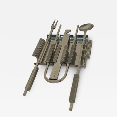 Gio Ponti Gio Ponti Italian Cocktail Tools in Silver Plated Brass