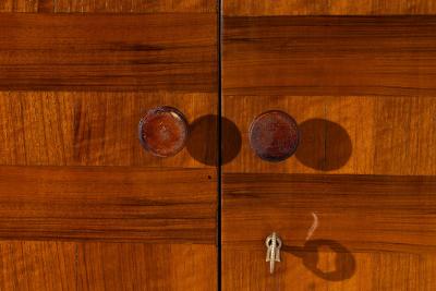Gio Ponti Gio Ponti Italian Walnut Wardrobe with Horizontal Striped Veneer Italy 1930s