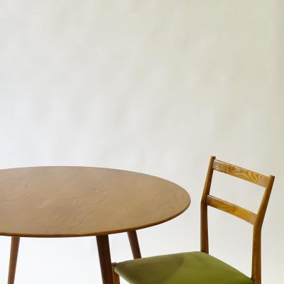 Gio Ponti Gio Ponti Oak Round Dining Table and Set of Four Chairs for Cassina