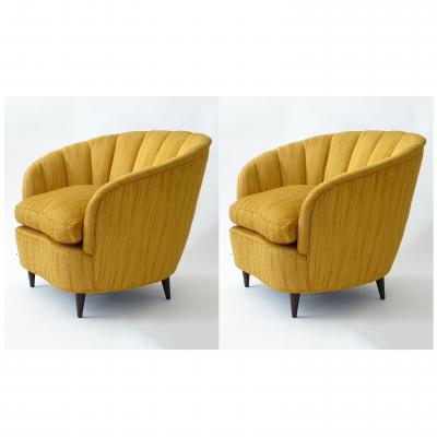 Gio Ponti Gio Ponti Pair of 1930s Armchairs with their Original Yellow Upholstery
