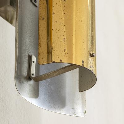 Gio Ponti Gio Ponti Pair of Mid Century Modern Brass Wall Sconces Italy 1950s