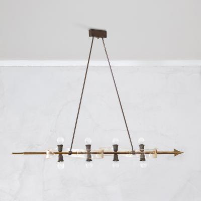 Gio Ponti Gio Ponti Pendant Lamp for Giordano Chiesa Brass Plexiglass 1950