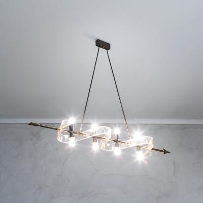 Gio Ponti Gio Ponti Pendant Lamp for Giordano Chiesa Brass Plexiglass 1950