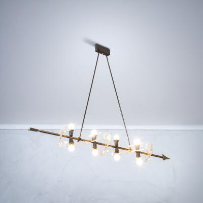 Gio Ponti Gio Ponti Pendant Lamp for Giordano Chiesa Brass Plexiglass 1950