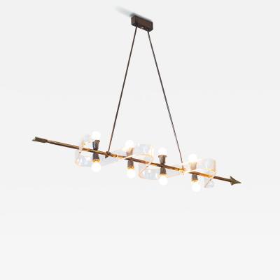 Gio Ponti Gio Ponti Pendant Lamp for Giordano Chiesa Brass Plexiglass 1950