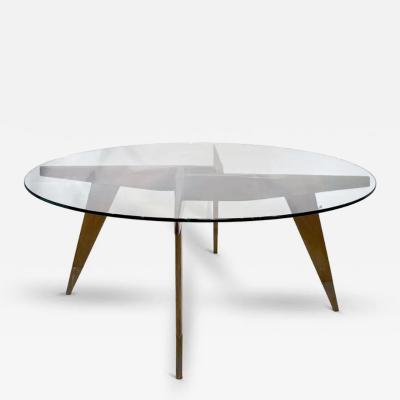 Gio Ponti Gio Ponti Round Coffee table in Brass and walnut