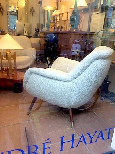 Gio Ponti Gio Ponti Set Newly Reupholstered in Maharam Boucle Cloth